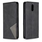 For Nokia 2.3 Rhombus Texture Horizontal Flip Magnetic Leather Case with Holder & Card Slots & Wallet(Black) - 1