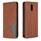For Nokia 2.3 Rhombus Texture Horizontal Flip Magnetic Leather Case with Holder & Card Slots & Wallet(Brown) - 1