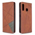 For Galaxy A70e Rhombus Texture Horizontal Flip Magnetic Leather Case with Holder & Card Slots & Wallet(Brown) - 1