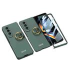 For Samsung Galaxy Z Fold4 GKK Integrated Ultra-thin Full Coverage Phone Case with Ring(Dark Green) - 1