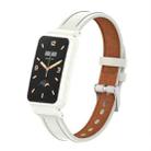 For Xiaomi Mi Band 7 Pro Microfiber Leather Metal Frame Watch Band(Warm White + Ivory Case) - 1