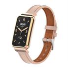 For Xiaomi Mi Band 7 Pro Microfiber Leather Metal Frame Watch Band(Light Pink) - 1