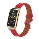 For Xiaomi Mi Band 7 Pro Microfiber Leather Metal Frame Watch Band(Red) - 1