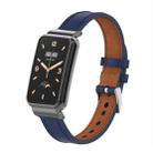 For Xiaomi Mi Band 7 Pro Microfiber Leather Metal Frame Watch Band(Dark Blue) - 1