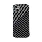 For iPhone 11 Pro Max Carbon Fiber Texture PC Phone Case (Black Grey) - 1
