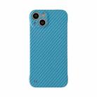 For iPhone 12 Carbon Fiber Texture PC Phone Case(Light Blue) - 1