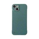 For iPhone 13 Carbon Fiber Texture PC Phone Case(Green) - 1