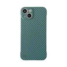 For iPhone 13 Pro Carbon Fiber Texture PC Phone Case (Green) - 1
