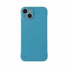For iPhone 13 Pro Max Carbon Fiber Texture PC Phone Case (Light Blue) - 1