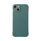 For iPhone 14 Plus Carbon Fiber Texture PC Phone Case (Green) - 1