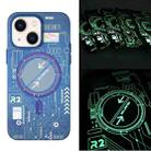 For iPhone 14 Plus Luminous Magnetic Magsafe Phone Case (Blue) - 1