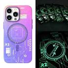 For iPhone 14 Pro Luminous Magnetic Magsafe Phone Case(Pink Purple) - 1