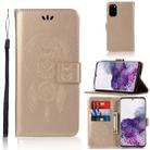 For Galaxy S20 Wind Chime Owl Embossing Pattern Horizontal Flip Leather Case, with Holder & Card Slots & Wallet(Gold) - 1