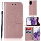 For Galaxy S20 Wind Chime Owl Embossing Pattern Horizontal Flip Leather Case, with Holder & Card Slots & Wallet(Rose Gold) - 1