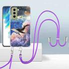 For Samsung Galaxy S21 FE 5G 2.0mm Airbag Shockproof TPU Phone Case with Lanyard(Whale) - 1
