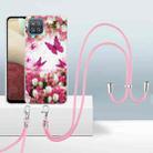 For Samsung Galaxy A12 5G / M12/F12 2.0mm Airbag Shockproof TPU Phone Case with Lanyard(Dancing Butterflies) - 1