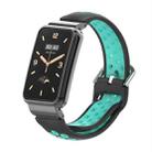 For Xiaomi Mi Band 7 Pro Silicone Metal Frame Watch Band(Black + Cyan) - 1