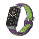 For Xiaomi Mi Band 7 Pro Silicone Metal Frame Watch Band(Purple + Green) - 1