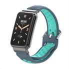 For Xiaomi Mi Band 7 Pro Silicone Metal Frame Watch Band(Grey + Cyan) - 1