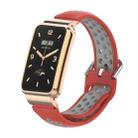 For Xiaomi Mi Band 7 Pro Silicone Metal Frame Watch Band(Red + Grey) - 1