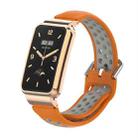 For Xiaomi Mi Band 7 Pro Silicone Metal Frame Watch Band(Orange + Grey) - 1