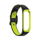 For Samsung Galaxy Fit 2 SM-R220 Two-color Silicone Watch Band(Black Green) - 1