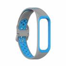 For Samsung Galaxy Fit 2 SM-R220 Two-color Silicone Watch Band(Grey Blue) - 1