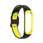 For Samsung Galaxy Fit 2 SM-R220 Two-color Silicone Watch Band(Black Yellow) - 1