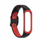 For Samsung Galaxy Fit 2 SM-R220 Two-color Silicone Watch Band(Black Red) - 1