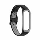 For Samsung Galaxy Fit 2 SM-R220 Two-color Silicone Watch Band(Black Grey) - 1