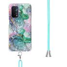 For OPPO A54 5G/A74 5G/A93 5G 2.0mm Airbag Shockproof TPU Phone Case with Lanyard(Ink Green Marble) - 2