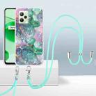 For Realme C35 2.0mm Airbag Shockproof TPU Phone Case with Lanyard(Ink Green Marble) - 1