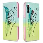 For Galaxy A70e Colored Drawing Pattern Horizontal Flip Leather Case with Holder & Card Slots & Wallet(Feather) - 1