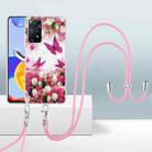 For Xiaomi Redmi Note 11 Pro 4G/5G 2.0mm Airbag Shockproof TPU Phone Case with Lanyard(Dancing Butterflies) - 1