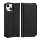 For iPhone 14 Plus DUX DUCIS Skin X2 Series Horizontal Flip Leather Phone Case (Black) - 1