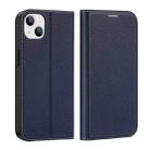 For iPhone 14 Plus DUX DUCIS Skin X2 Series Horizontal Flip Leather Phone Case (Blue) - 1