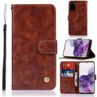 For Galaxy S20 Retro Texture Magnetic Horizontal Flip Leather Case with Holder & Card Slots & Wallet(Brown) - 1