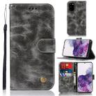 For Galaxy S20 Retro Texture Magnetic Horizontal Flip Leather Case with Holder & Card Slots & Wallet(Grey) - 1