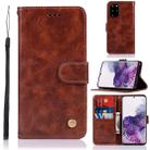 For Galaxy S20 Plus Retro Texture Magnetic Horizontal Flip Leather Case with Holder & Card Slots & Wallet(Brown) - 1