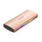 ORICO M2R2-G2-RG 10Gbps Multi-Color Glowing RGB Gaming Style M.2 NVMe SSD Enclosure(Gold) - 1