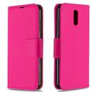 For Nokia 2.3 Pure Color Horizontal Flip PU Leather Case with Holder & Card Slots & Wallet & Lanyard(Rose Red) - 1