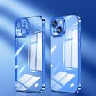 For iPhone 14 Crystal Plated High Transparency Phone Case (Navy Blue) - 1