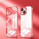 For iPhone 14 Crystal Plated High Transparency Phone Case (Ruby Red) - 1