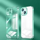 For iPhone 14 Crystal Plated High Transparency Phone Case (Light Green) - 1