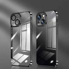 For iPhone 14 Crystal Plated High Transparency Phone Case (Black) - 1