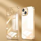 For iPhone 14 Crystal Plated High Transparency Phone Case (Gold) - 1