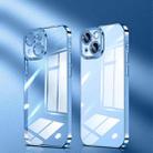 For iPhone 14 Crystal Plated High Transparency Phone Case (Sierra Blue) - 1