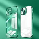 For iPhone 14 Plus Crystal Plated High Transparency Phone Case (Grass Green) - 1