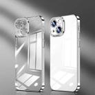 For iPhone 14 Plus Crystal Plated High Transparency Phone Case (Silver White) - 1