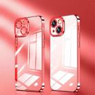 For iPhone 14 Pro Crystal Plated High Transparency Phone Case(Ruby Red) - 1